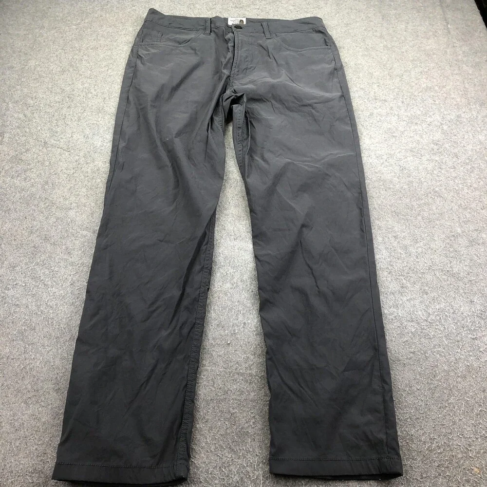 The North Face Pants Mens 34 Gray Chino Straight Leg Casual Microfiber